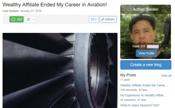 Wealthy Affiliate Ended My Career in Aviation-Quit That Day Job